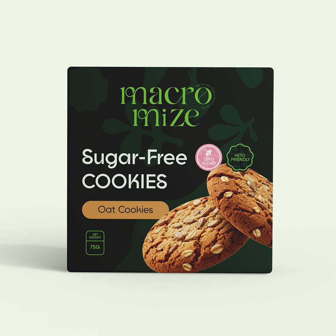 Sugar-Free Oat Cookies by Macromize in 75g pack. Healthy, keto-friendly snack made with oats and no added sugar.